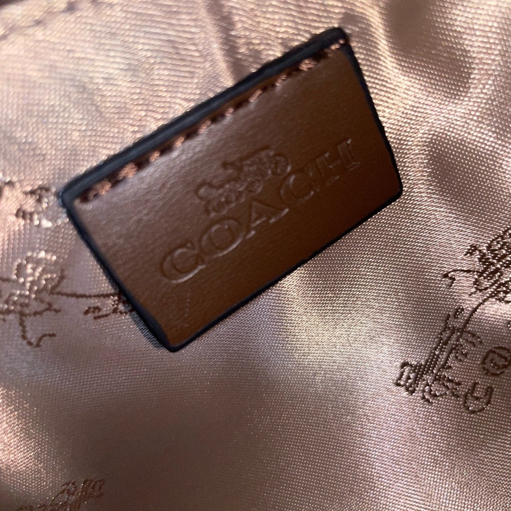 Coach Signature Canvas Shoulder Wristlet in Brown and Tan - Picture 4 of 6